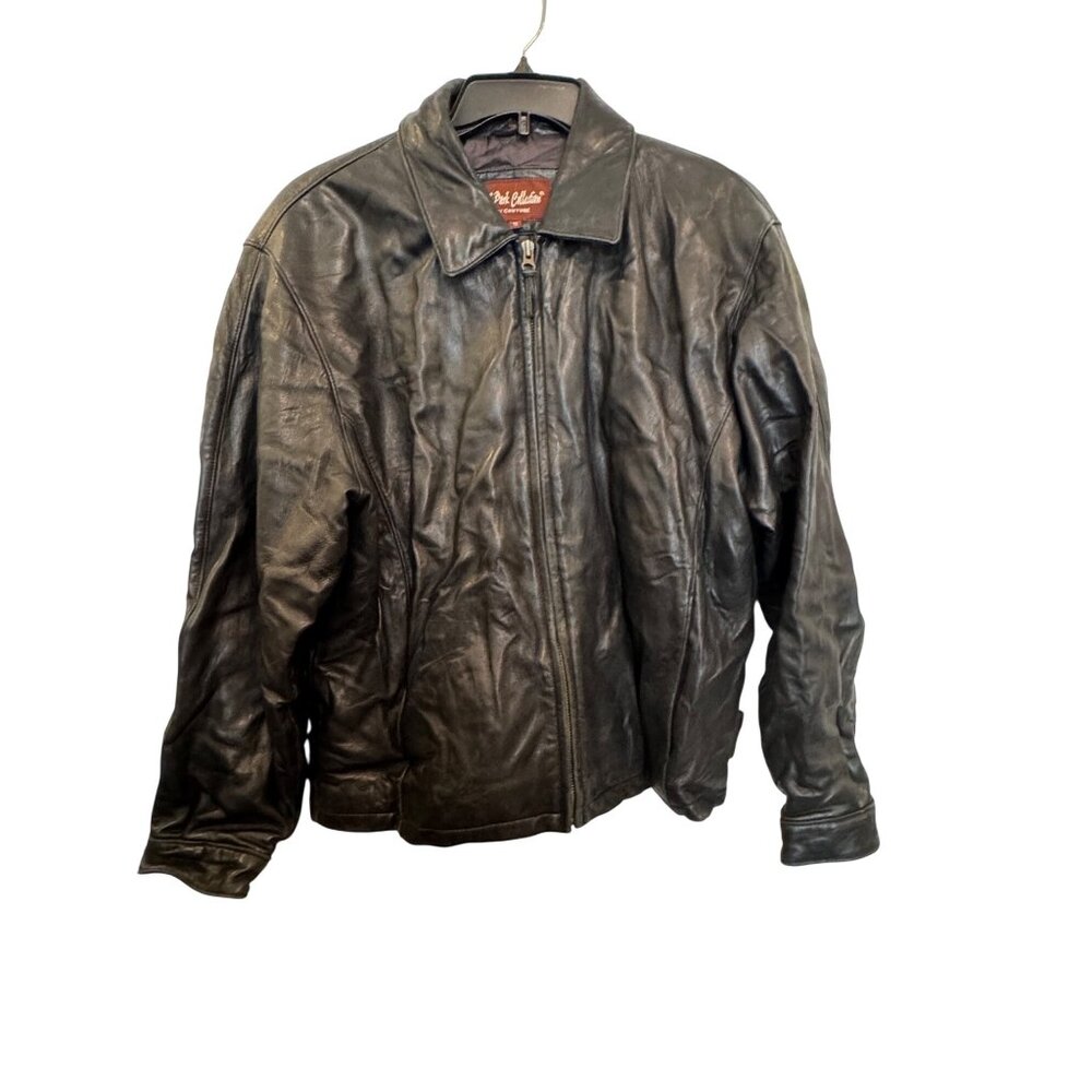 J. Park Collection Black Genuine Lamb Leather Jacket Medium With Zip Closure